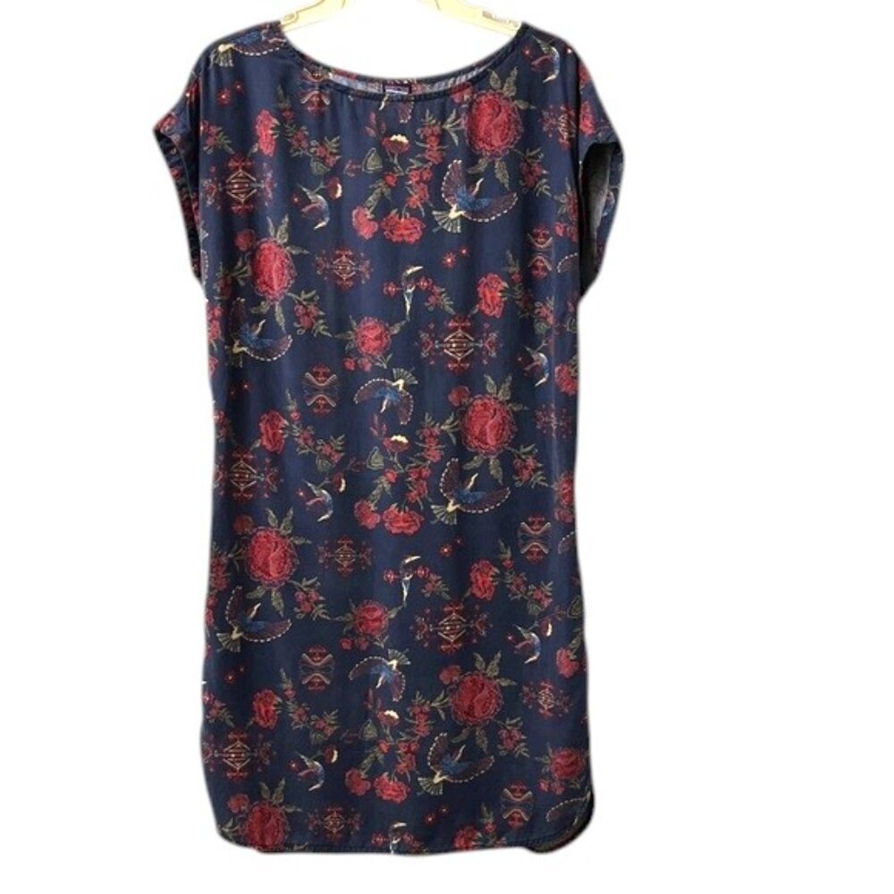 Patagonia Worn Wear Cap Sleeve Dress Navy Red Print
